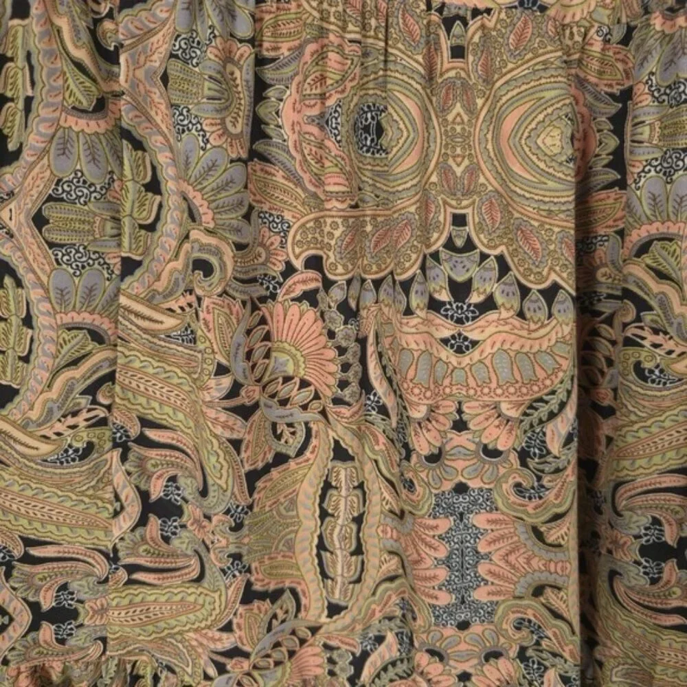NWT Anthropologie Boemo Maxi Dress LARGE Paisley Tassels Tiered Halter  R4592‎ - Picture 7 of 9